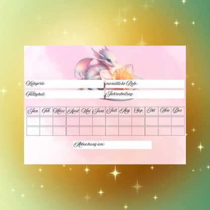 Sinking Funds Tracker Drache rosa