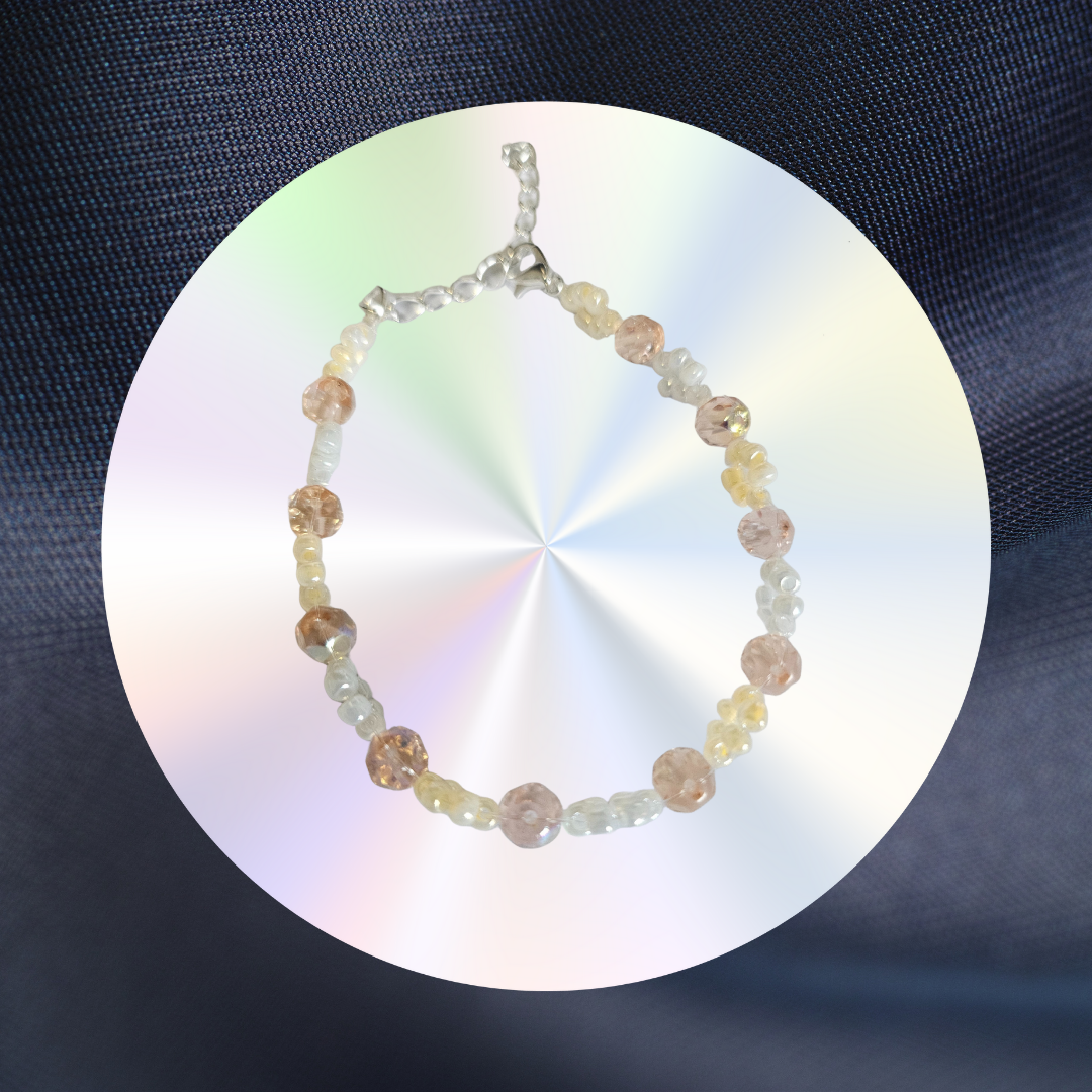 Kristall Blume Beige