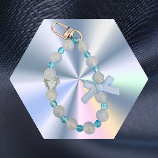 Handykette Blau Schleife